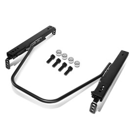 Auto Dynasty Seat Slider, Universal Aftermarket Front Bucket Racing Seat Procar Style Mount Dual Lock Slider, Driver or Passenger Side, Black Powdercoated