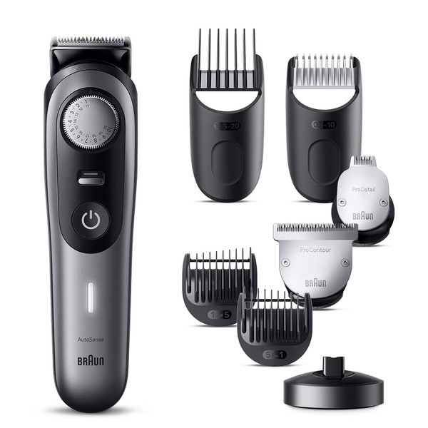 Braun Beard Trimmer Series 9 BT9420 for Men, Electric Beard Trimmer, Brown's Best Pro Blade, 40 Adjustable Lengths, Professional Styling, Two-Block Compatible, Charging Stand, Beard Template, Rechargeable, 180 Minutes of Operation on One Charge, Cordless