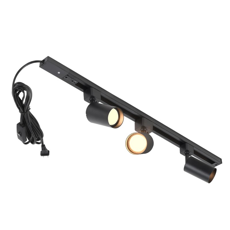 Hiiglxii Plug in Track Lighting with Power Cord, 3-Light GU10
