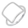 JEWELRITZY Solid 925 Sterling Silver 16.2mm Open Square Geometric Minimalist