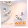 Healeved 1Pair Zircon Claw Earring Studs for Women Stylish Ear