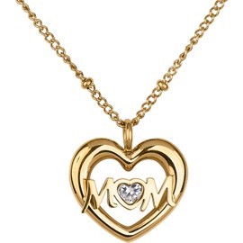 LuckyLy Collares para Mujer Mom Oro 18K Zirconia Cúbica, Regalos para Mamá