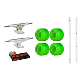 INDEPENDENT 169 Skateboard Trucks, Powell Mini-Cubic Green Wheels, White Rails, Reds
