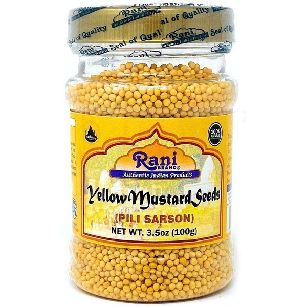 Rani Yellow Mustard Seeds Whole Spice 3oz (85g) ~ All Natural | Vegan | Gluten Friendly | Non-GMO | Indian Origin