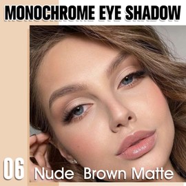 WanTuoluo Nude Brown Matte Eyeshadow Palette for Women, Single Monochrome Eye Shadow Makeup, Shiny Pressed Powder, Blendable Natural sombras para ojos, Holographic,Vegan,Travel -6