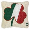 Chandler 4 Corners Artist-Designed Shamrock Flag Hand-Hooked Wool Decorative Throw