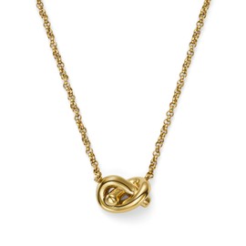 Olivia Burton Women's Stud Earrings and Necklace for Pendant Collection Lover's Knot Stainless Steel in Yellow Gold, One size, stainless steel, No Gemstone