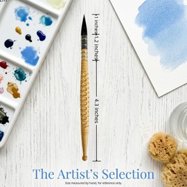 COBBIA Non-Slip Watercolor Brush, Squirrel Hair Round Paintbrush with Hand-Carved Dot Relief Texture, Maximum Grip Artist Paint Brushes for Detailing & Watercolor Painting, Art Supplies