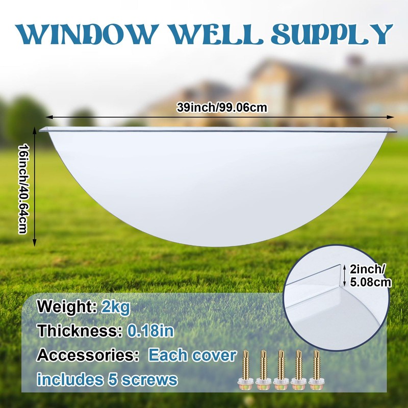 Threlaco 39'' x 16'' UV Basement Window Well Cover UV