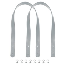 sourcing map 2pcs 24 Inch (60cm) Leather Purses Straps Handbag Belt Band Bag Handle for Purse Wallet Tote Making, Light Gray