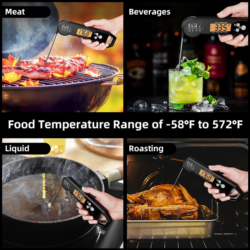 Termometro digitale per carne per cucinare, termometro alimentare impermeabile con