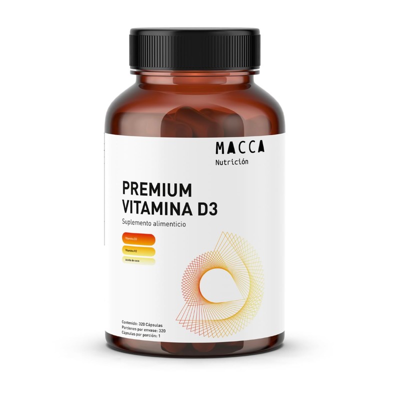 Macca Nutrition Vitamina D3 + K2 con Aceite de Coco