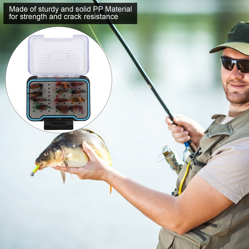 Fly Fishing Box PP Double Side Waterproof Flies Organized Storage