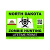 fagraphix Zombie North Dakota State Hunting Permit Sticker Self Adhesive