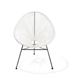 Plata Import Outdoor Vinyl Acapulco Patio Chair With Black Frame In White