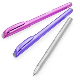 Zebra ZGE Gel Pens - Metallic Barrel - 0.7mm - Metallic Pink, Silver, Purple - Pack of 3