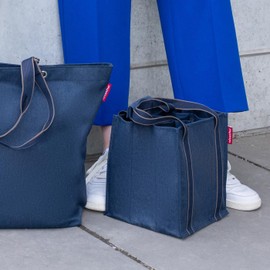 reisenthel Unisex Bottle Carrier (Pack of 1), Herringbone Dark Blue, Modern