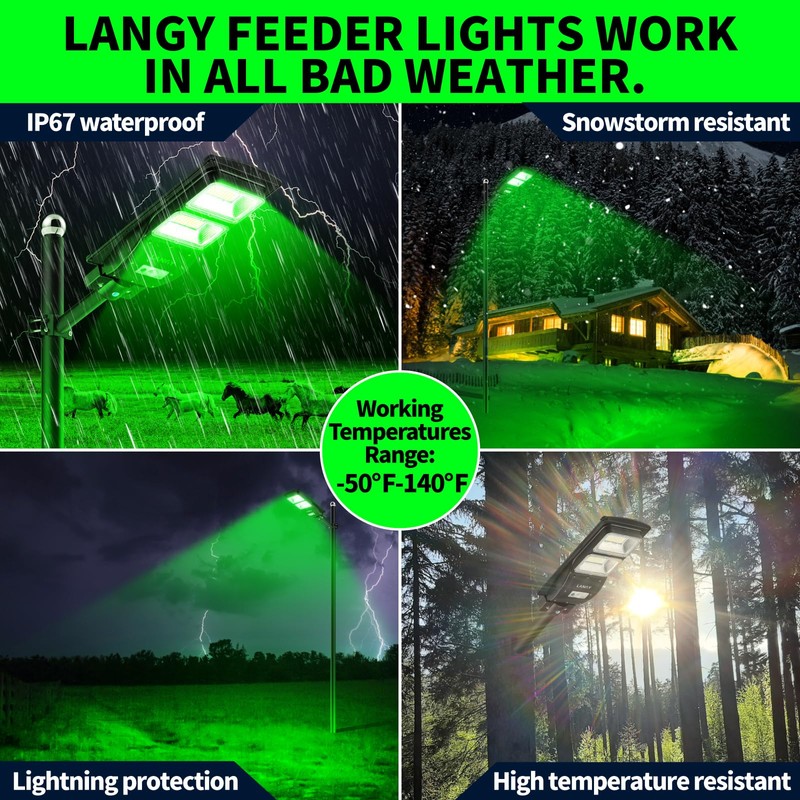 2 Pack LANGY Hog Lights, Green Light for Night Hunting