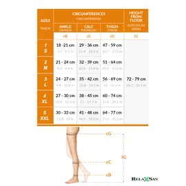 RelaxSan Antitrombosis M0370A (2 Pares - Carne, XL) medias largas con blonda punta abierta antiembólicas para reposo K1 compresión graduada 18-23 mmHg