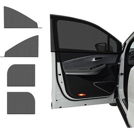 4 PCS Car Window Shades, Auto Front Rear Side Window Sun Shades for Block Heat & UV Protection, Breathable Mesh Baby Window Screen Covers, Universal Car Accessories (SUV)