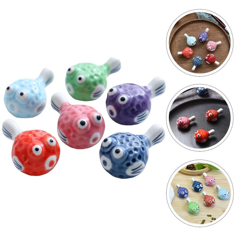 6Pcs Puffer Fish Shape Chopsticks Holders Dining Room Chopsticks Rest