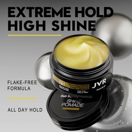 Pomade Men's JVR Extremely Durable Hair Gel for Men, Hair Pomade, Water-based, Strong Hold & High Shine, Hair Cream, Dandruff-free, Easy to Wash, Improves Hair Strength, for All Hair Types