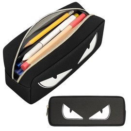 MigWoo Schlamppermäppchen- Große Kapazität Federtasche, Praktische Federmappe Für Schule Und Büro, Elastisches Mäppchen Aus Oxford-Stoff, Schwarz, 20 cm Breite 9 cm Höhe