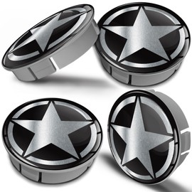 Biomar Labs 4 x 60 mm Plastic Hub Caps Black Silver Wheel Centre Caps Hub Caps Hub Cap Star Car Tuning CS 24