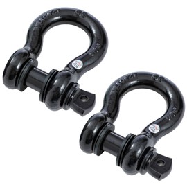 KATSU Tools Tow Shackles 2PK 7/8" D-Ring Shackle 6.5 Ton Heavy Duty Galvanized 52,000 lbs Break Strength Stronger Than 3/4" D Shackle, for Tow Strap Winch Rope 4x4 Off Road Vehicle Recovery, Black