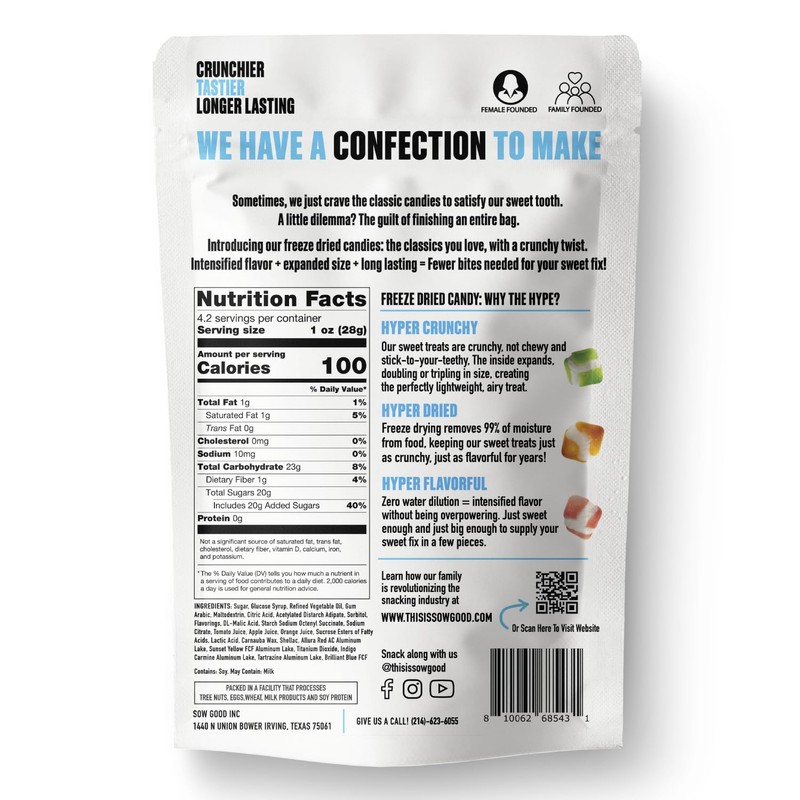 Sow Good Freeze Dried Candy Sweet Squares 2 Pack -