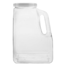 Mountain West Company Oblong Jar with Handle, 4 Pack, Plastic Storage Container, Great for Liquid, 1.25 Gallon Size