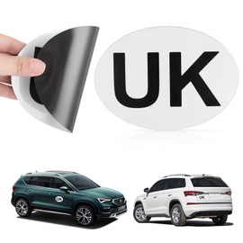 COBEE UK Magnetic Car Sticker, 2 Pcs Stickers for Driving in Europe European Road Legal, Number Plate Waterproof Vinyl Vans Trucks after Brexit United Kingdom Symbol, Black, White
