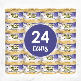 Purina Fancy Feast Grilled Gravy Wet Cat Food, Delights Grilled Chicken & Cheddar Cheese Feast - (24) 3 oz. Cans