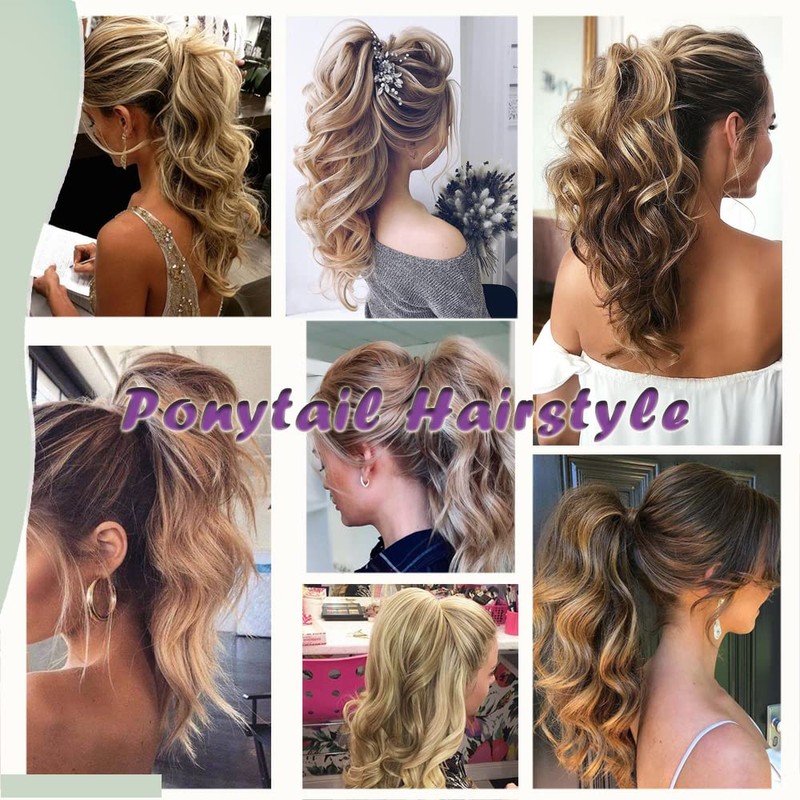 Claw On Ponytail Extension Matte Material 18 Inch/45cm Curly Wavy