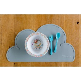 Kindsgut Platzdeckchen Wolke, Tischset, Unterlage in kinderfreundlichem Design und dezenten Farben, frei von BPA, Dunkelgrau