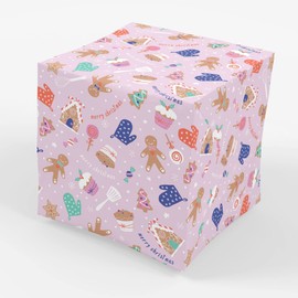 Stesha Party Gingerbread Cookies Christmas Holiday Present Gift Wrap 30 x 20 Inch (3 Sheets)