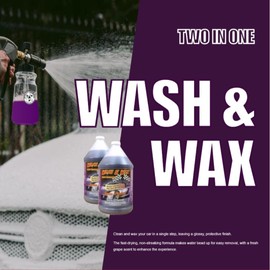 Quality Chemical Wash and Wax - Grape Scented Soap for Cars and Motorcycles - Cleans and Waxes in One Easy Step - Easy Rinse, Scratch Free Soap with Wax Protectant 128 oz (Pack of 4)
