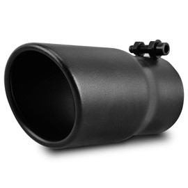 AUTOSAVER88 2.5 Inch Inlet Black Exhaust Tip, 2.5" Inlet 3" Outlet 6" Overall Length Stainless Steel Turn Down Exhaust Tips Powder Coated Finish Tailpipe