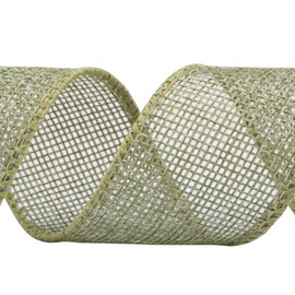 Joycrosso Burlap Wired Edge Ribbon 1.5 inch x 10 Yards, Spring Moss, Ideal for Crafting, Gift Wrapping, Wreath, Christmas Tree, and Rustic Wedding Decorations