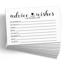 KRUCVOJO 50 Advice and Wishes Cards for the Mom-to-Be - New Parent Advice Cards For Baby Shower Game Activities Ideas, Fun Baby Shower Game Simple New Mom and Dad Large Keepsake,4 x 6 Inches.