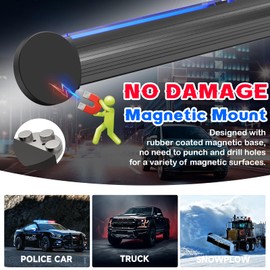 Magnetic LED Strobe Light Bar, Red Blue Emergency Warning Lights, Magnetic Roof Top LED Flashing Light, Traffic Advisor Police Lights with Magnet Base for Safety Work Enforcement Vehicles Trucks