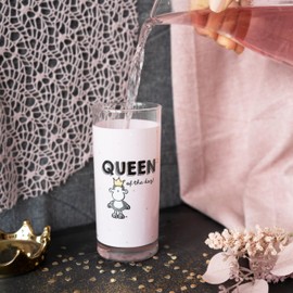 Sheepworld Trinkglas Motiv "Queen" | Glas, 40 cl, farbig bedruckt, mit Golddruck | Geschenk für Sie, Freundin, Schwester, Kollegin | 48848