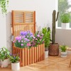 HAPPYGRILL Raised Garden Bed, Wooden Planter w/Trellis & Privacy Screen