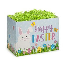 6 PK, Happy Easter Basket Boxes, Large 10.25 x 6 x 7.5" for Party, Holiday & Events