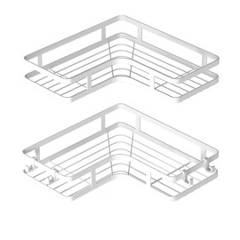 Duschablage Ohne Bohren 2er Pack Weiß Eckregal Bad Duschregal Mit 4 Haken Shampoo Halterung Für Dusche Shower Shelf Organizer Wandmontiertes Dusche Halterung Badezimmer Regal Bad Zubehör