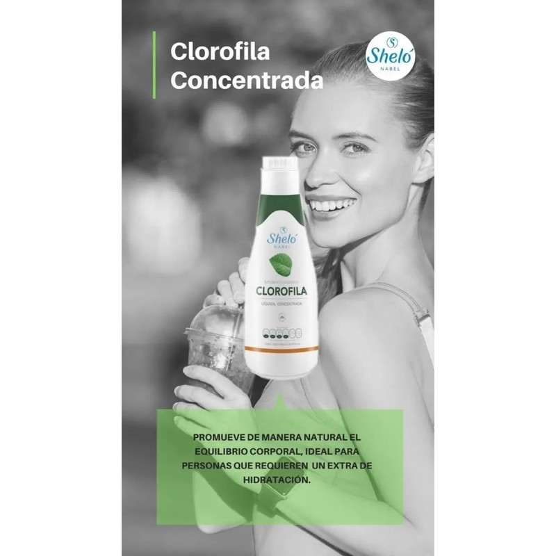 Clorofila Líquida Concentrada 500 Ml Sheló Nabel Limpia 3 Pz