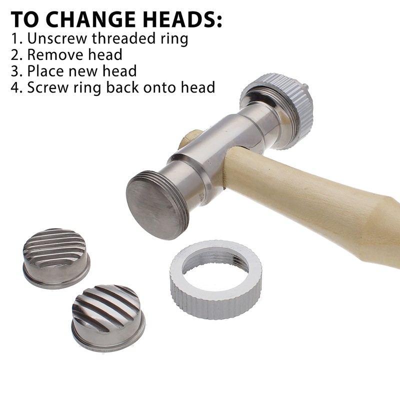 The Beadsmith Interchangeable Texture Hammer - Metal Elements - 10.5
