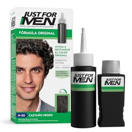 Just For Men, Tinte Colorante En Shampoo, Castaño Negro H50, Cabello Con Cor, Cubre Las Canas, 66ml