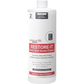 Unique Restore-It RV Black Tank Sensor Cleaner Liquid - Cleans and Restore Misreading Sensor Probes by Removing Stuck-On Waste - 2 Treatments Per Bottle (32 oz)