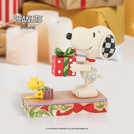 Enesco Jim Shore Peanuts Snoopy y Woodstock con figura de regalo